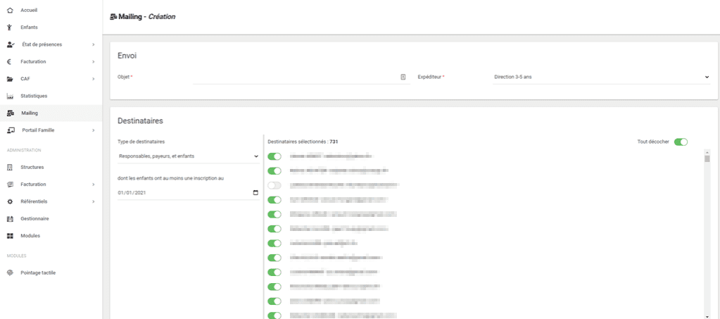 Visuel du module E-Mailing